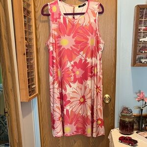 Floral Pink Sleeveless Dress